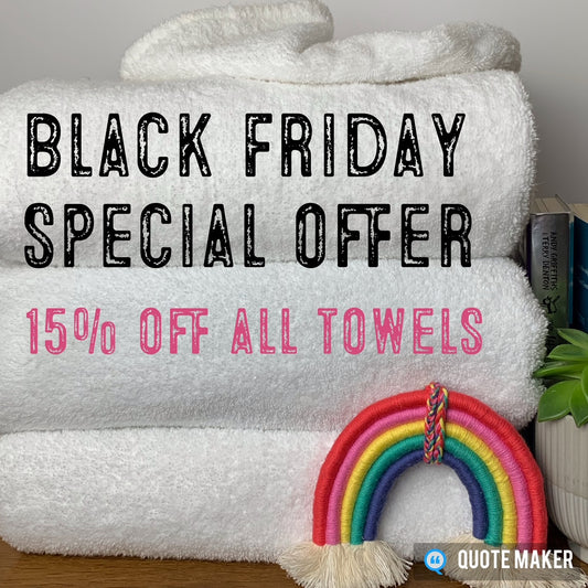 Black friday offer on hooded towels