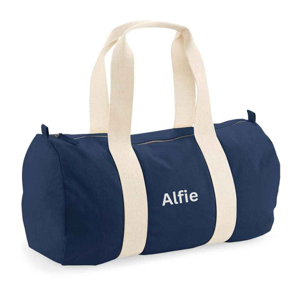 Navy blue Personalised Barrel Bag for kids