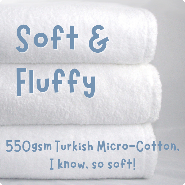 Our hooded towels are made of 550gsm turkish micro-cotton, so they are soft, absorbent and wash really well again and again.