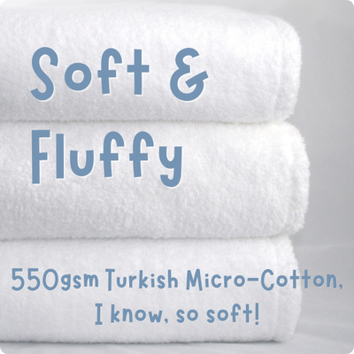 Our hooded towels are made of 550gsm turkish micro-cotton, so they are soft, absorbent and wash really well again and again.