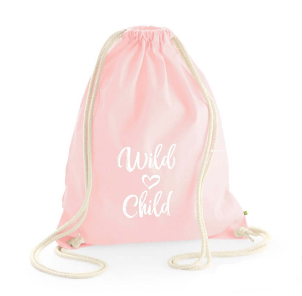 Simply for kids gymsac drawstring bags, available in a variety of colours, they are 100% organic cotton, perfect for children, tweens and teens. They can be personalised with names, initials or your preferred phrase and they will be made to order. Personalised bags for children. Personalised bags for PE kits, sports, dance, school trips and shopping bags